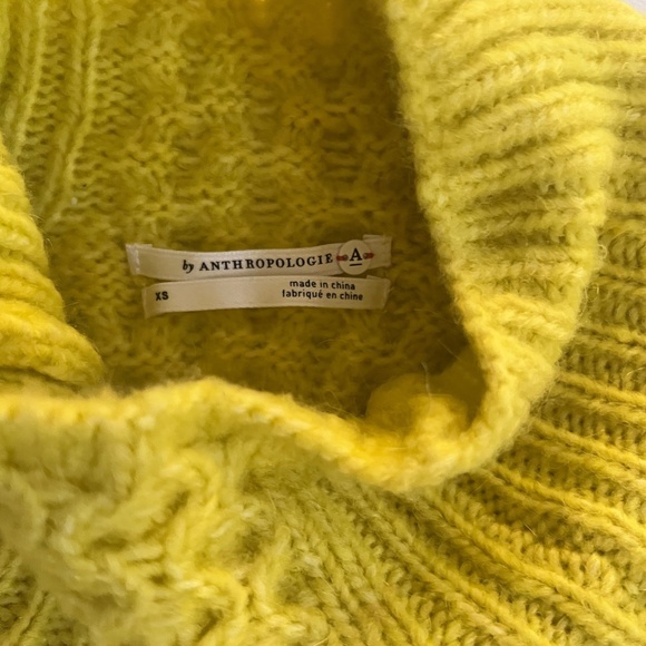 Anthropologie BIA Mock Neck Tunic Sweater — Chartreuse / Lime — XS (EUC) - Picture 8 of 8